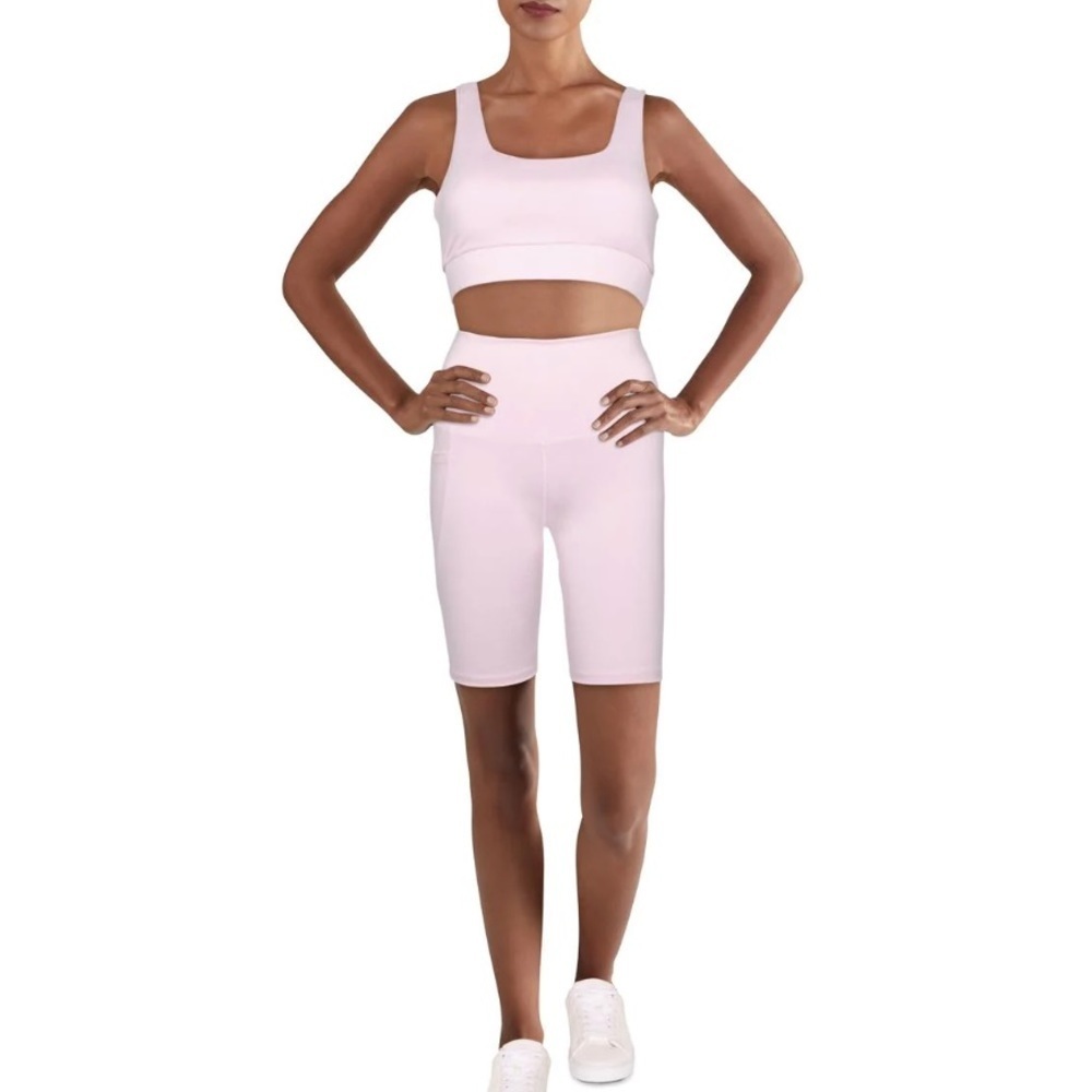 Catherine Malandrino 2 piece set Sports bra & Biker shorts in Pink size Medium